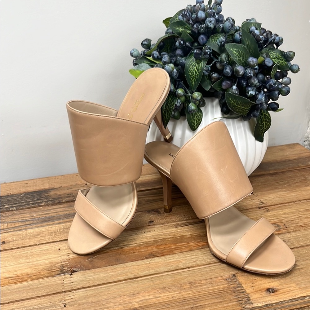 Michael Kors Tan High-Heeled Mules